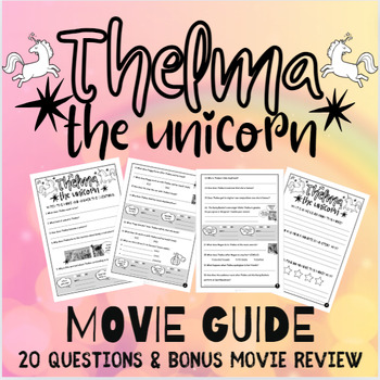 Preview of Thelma the Unicorn Movie Guide (2024) - 20 questions with answers