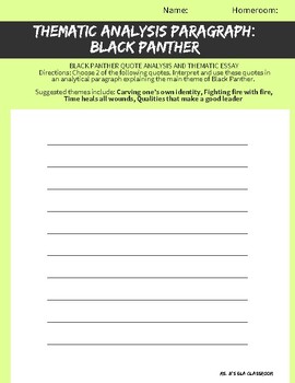 Preview of Theme Analysis—Marvel’s Black Panther