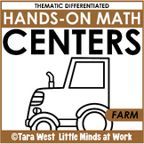 Thematic Differentiated Math Centers - FARM THEME