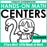 Thematic Differentiated Math Centers - SUMMER THEME