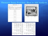 Thematic Essay Practice—How to Add Analysis