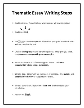how to write a thematic essay graphic organizer