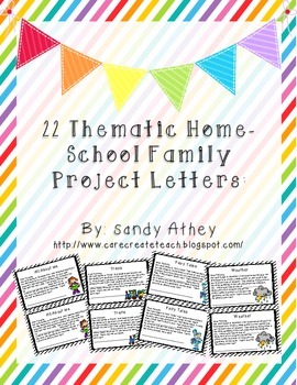 Preview of Thematic Home-School Project Letters