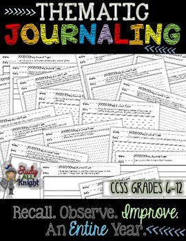 Preview of Bell Ringer Journal Writing, Recall, Observe, for an Entire Year