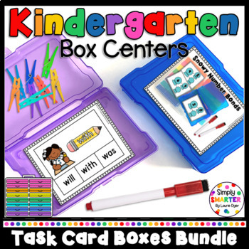 Preview of Thematic Kindergarten Math And Literacy Box Centers BUNDLE