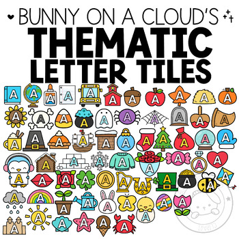 Preview of Thematic Letter Tiles Mega Bundle (Movable Clipart) by Bunny On A Cloud