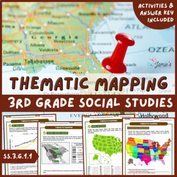 Preview of Thematic Map Activity & Answer Key 3rd Grade Social Studies