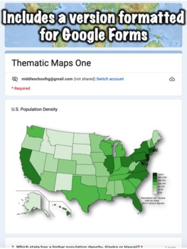 Thematic Maps Worksheets by Middle School History and Geography | TpT