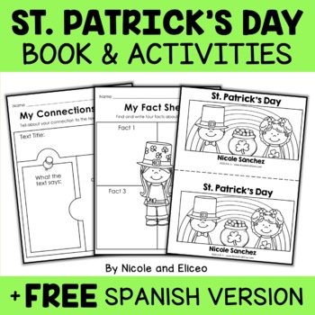Preview of St Patricks Day Activities and Mini Book + FREE Spanish Version