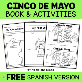 Preview of Cinco de Mayo Activities and Mini Book + FREE Spanish