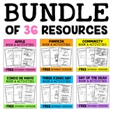 Thematic Mini Books and Activities Bundle + FREE Spanish