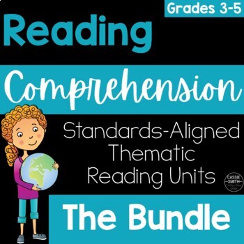 Preview of Thematic Reading Comprehension Units Grades 3-5 Bundle