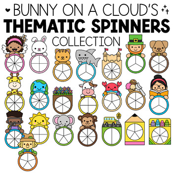 Preview of Thematic Spinners Clipart Bundle by Bunny On A Cloud