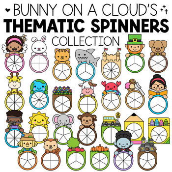 Preview of Thematic Spinners Clipart Bundle by Bunny On A Cloud