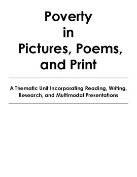 Preview of Thematic Unit - Poverty in Pictures, Poems, and Print