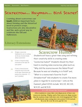 Preview of Thematic Unit: Scarecrows, Hayman, and Bird Scarers!