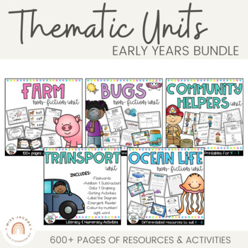 Preview of Thematic Units Bundle {Early Years Integrated Units} | Distance Learning