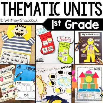 Preview of 6 Thematic Units First Grade Science & Social Studies Lesson Plans BUNDLE