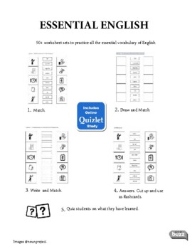 Preview of Thematic Vocabulary Worksheets & Flashcards - Intermediate / Advanced