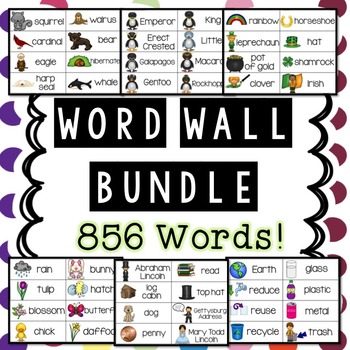 Preview of Thematic Word Wall Growing Bundle {856 Words & Counting!}