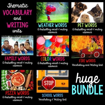 Preview of Thematic Words {in English and Spanish} GIANT BUNDLE