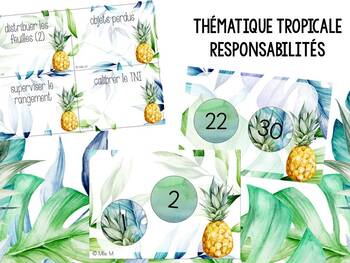 Preview of Thématique tropicale - Responsabilités Modifiable