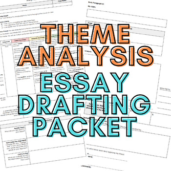 Preview of Theme Analysis Essay Drafting Packet - Editable and Comprehensive!