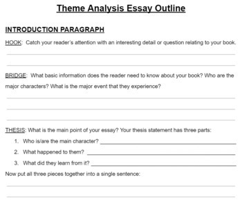 Preview of Theme Analysis Essay Outline & Rubric