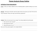 Theme Analysis Essay Outline & Rubric