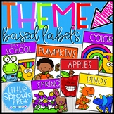 Theme Based Square Labels for Pre-K, Kinder