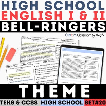 Preview of STAAR Identifying Theme Passages Exit Ticket Bell Ringer Multiple Choice