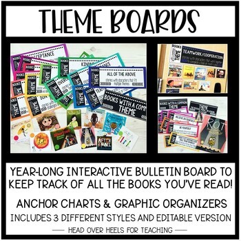 Preview of Theme Boards-Book Theme Posters, Organizers & Anchor Charts | Distance Learning