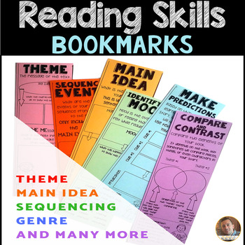Preview of Reading Skills and Strategies Bookmarks: Theme, Mood, Main Idea and More