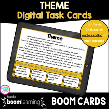 Preview of Theme Boom Cards ™ 4th Grade & 5th Grade - Distance Learning Task Cards