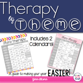 Preview of Theme Calendar for Speech Therapy!