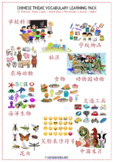Theme Chinese Vocabulary Learning Pack for Kids Bundle