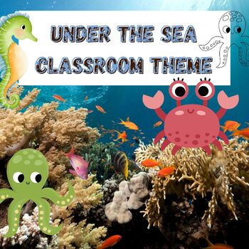 Preview of Theme Day at the End of Year Under the Sea Classroom Theme | May Bulletin Board