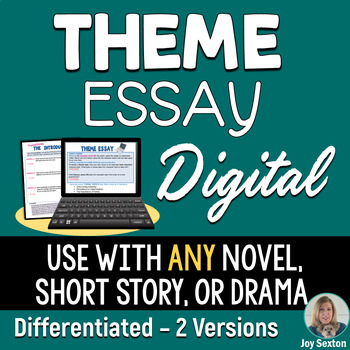 Preview of Theme Essay for ANY Literature - DIGITAL Version