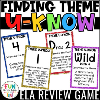 Preview of Theme Game for Centers: U-Know | Teaching Theme | Finding Theme