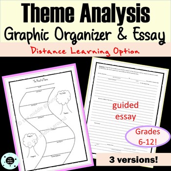 Preview of Theme Graphic Organizer - Theme Activity & Bonus Essay - Constructed Response