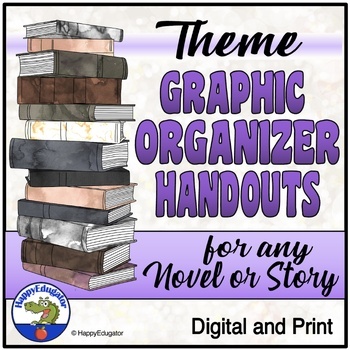 Preview of Theme Graphic Organizers and Worksheets with Easel Activity