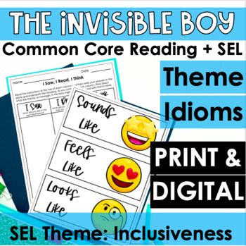 Preview of Reading | Theme & Idioms Reading Unit | SEL | The Invisible Boy Read-Aloud Unit