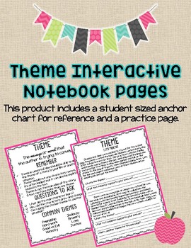 Preview of Theme Interactive Notebook Pages