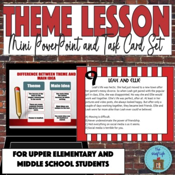 Preview of Theme Lesson: Mini Power Point and Task Cards