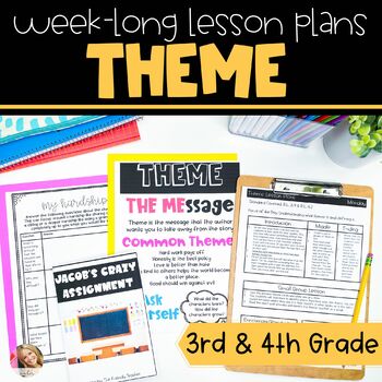 Preview of Theme Activities and Lesson Plans for 3rd and 4th grade | Theme vs. Main Idea