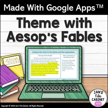 Preview of Theme Lesson with Aesop's Fables | Practice Activities GRADES 4-6 Google Apps