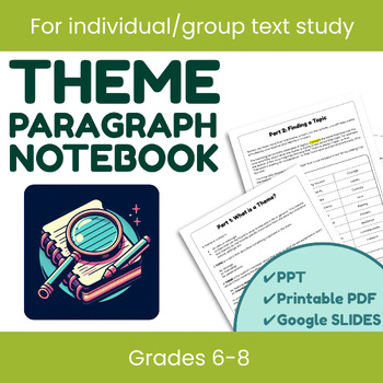 Preview of Theme Paragraph Writing Notebook - Independent/Group Text Study