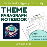 Theme Paragraph Writing Notebook - Independent/Group Text Study