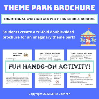 Preview of Theme Park Brochure (Functional Writing Activity for Middle School)