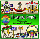 Theme Park Clipart (Amusement Park, Carnival, Roller Coaster)